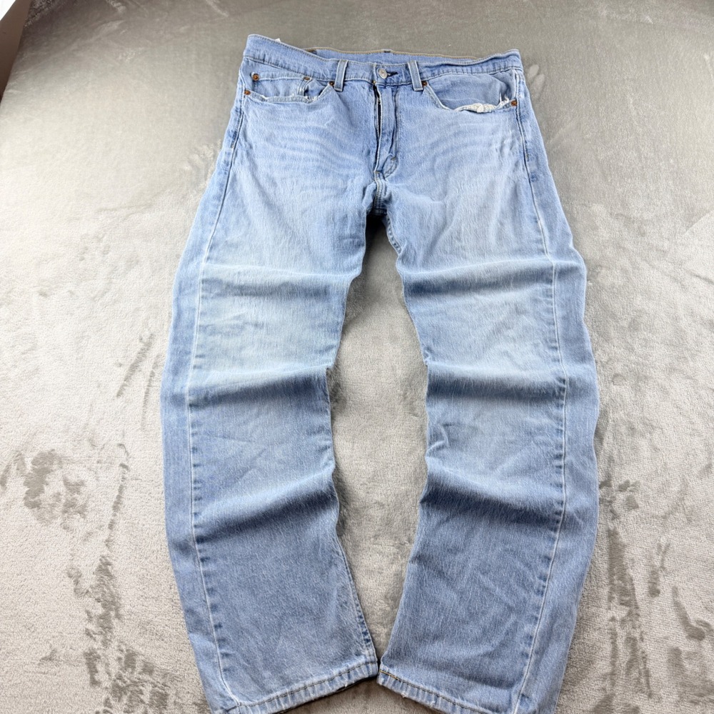 Levi's 505 Men's 34x29 Regular Fit Light Wash Blue Denim Jeans 00505-2218